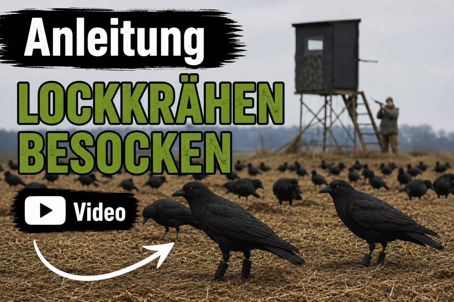 Lockkrähen besocken Krähenjagd